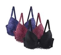 Lot de 3 soutiens-gorge sans armatures pour femme - Ensemble de soutiens-gorge confortables avec bretelles réglables - Sous-vêtements élégants pour tous les jours, violet, 100C