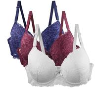 Lot de 3 soutiens-gorge sans armatures pour femme - Ensemble de soutiens-gorge confortables avec bretelles réglables - Sous-vêtements élégants pour tous les jours, blanc, 95C