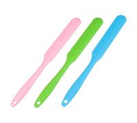 Lot de 3 Spatules à Cire Épilation, en Silicone, Réutilisables | Bâtonnets Non Adhérents, Manche Long Crochet, Application Rapide, pour Crème Dépilatoire Visage et Corps Couleur Aléatoire