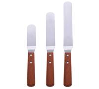 Lot de 3 spatules à glaçage en acier inoxydable avec manche en bois - Spatule à crème - Polyvalente - Pour la pâtisserie et la décoration de gâteaux (10,2 cm, 15,2 cm et 20,3 cm)