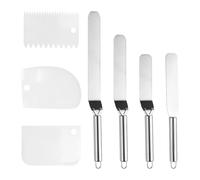 Lot de 3 spatules à pâtisserie - 1 spatule droite - 3 petites spatules - Ustensiles de cuisine en acier inoxydable - Spatule à gâteau lisse