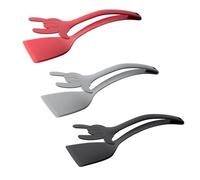 Lot de 3 spatules en nylon pour œufs et steak - Outil de cuisine flexible - Texture en nylon pour frire et griller des aliments