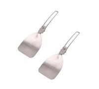 Lot de 3 spatules pliantes avec poignée verrouillable, en acier inoxydable 304 pour camping, pique-nique, barbecue, alpinisme - Argenté