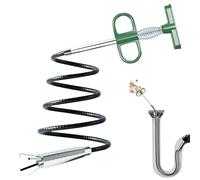 Lot de 3 spirales de nettoyage de canalisations avec griffe et brosse de nettoyage de canalisations, 2 m, pince en spirale, déboucheur pour cuisine, salle de bain, toilettes (A)