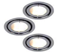Lot de 3 spots encastrables chromés Lampe métallique ronde Lampe Paulmann 935.20