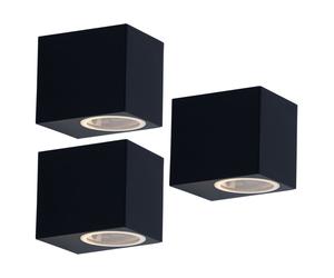 Lot de 3 spots extérieurs down spot lampes éclairage façade appliques terrasse ALU noir