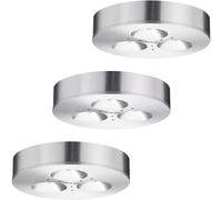 Lot de 3 spots LED encastrables pour meubles Plafonniers en saillie Alu brossé Paulmann 935.46