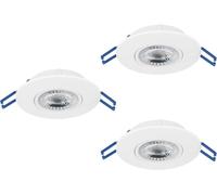 Lot De 3 Spots Led Encastrables Zujar,Luminaires Intérieurs Encastrés En Plastique Blanc,Éclairage De Plafond Blanc Chaud,Plafonniers Ø 8,5 Cm