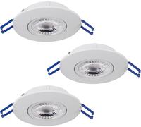 Lot De 3 Spots Led Encastrables Zujar,Luminaires Intérieurs Encastrés En Plastique Blanc,Éclairage De Plafond Blanc Chaud,Plafonniers 8,5 Cm