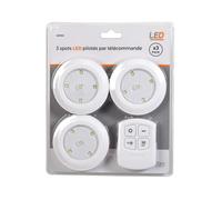 Lot de 3 spots leds avec télécommande