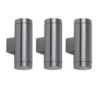 Lot de 3 spots muraux haut vers le bas éclairage de façade en acier inoxydable lampes extérieures de porte de maison spots