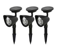 Lot de 3 Spots solaires en plastique - 3 LED - Noir - GALIX