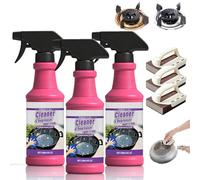 Lot de 3 sprays de nettoyage pour barbecue à action rapide et très efficace, dégraissant avec étonnante éponge nano-diamant, nettoyant pour four pour barbecues extérieurs, taches d'huile et