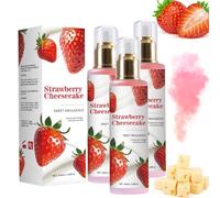 Lot de 3 sprays pour le corps à la fraise pour femme, parfum longue durée, lait de fraise, parfum cheesecake à la fraise, parfum durable, doux et séduisant, doux rêve de fraise sur votre peau (3