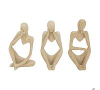Lot de 3 statues femmes Aby H.11,5cm résine beige - Atmosphera createur d'interieur