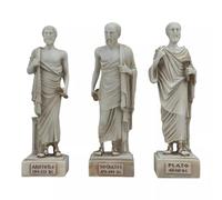 Lot de 3 statues grises Socrate Aristote Platon Philosophes grec Petite taille