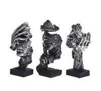 Lot de 3 statues sculptures,Décoration moderne pour la décoration,Décoration de sculpture moderne,Décoration de statue et sculpture,Décoration de buste,Salon chambre à coucher,Ornements (argent)