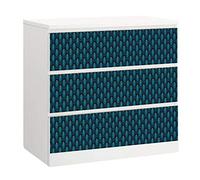 Lot de 3 Stickers Adhésif pour Meuble IKEA MALM - Modèle Peacock