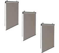 Lot De 3 Stores Enrouleurs Pour Pergola Taupe Marron