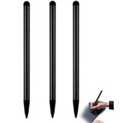Lot de 3 stylets 3 en 1 universels haute sensibilité et stylet pour iPad, compact et léger pour tous les appareils à écran tactile (noir)
