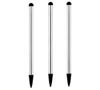 Lot de 3 stylets argentés universels à pointe fine compatible avec téléphone, tablette, appareils à écran tactile