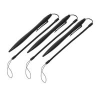 Lot de 3 Stylets Capacitifs Noirs 4,92 Pouces avec Dragonne | Pile, Pointe Dure Abs, Cordon Anti-perte Spiralé, pour Signature Pads et Dessin