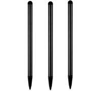 Lot de 3 stylets noirs pour écran tactile, stylet de haute précision pour tous les stylos universels iPad avec pointe fine pour iPad, téléphone portable, iPad, Samsung, Android, tablette et autres