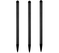 Lot de 3 stylets noirs pour écran tactile, stylet de haute précision pour tous les stylos universels iPad avec pointe fine pour iPad, téléphone portable, iPad, Samsung, Android, tablette et autres