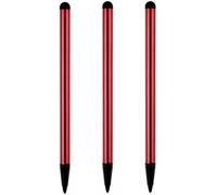 Lot de 3 stylets rouges pour écrans tactiles, stylet universel à pointe fine pour téléphone / iPad / Android / Samsung / tablette et autres écrans tactiles - Stylet de précision pour tous les