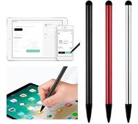 Lot de 3 stylets universels pour écran tactile iPad iPhone Android et autres appareils à écran tactile Noir/argenté et rouge