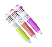 Lot de 3 stylos à bille rétractables multicolores lisses, B