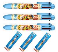 Lot de 3 stylos à bille rétractables Paw Patrol Rainbow Magic 6 en 1 - Encre multicolore vive, pointe fine de 0,5 mm - Fournitures créatives pour l'école, le bureau et l'art pour enfants