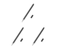 Lot de 3 stylos à dessin à tête ronde avec capuchon en acier inoxydable Noir