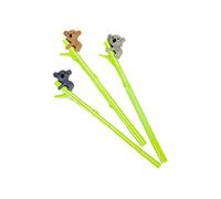 Lot de 3 stylos à encre gel - Motif ours koala - Stylo à encre liquide pour l'écriture, le dessin, la papeterie, les étudiants - Multicolore - 16,5 cm