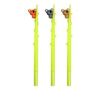 Lot de 3 stylos à encre gel rechargeables en forme d'ours koala mignons pour Halloween/Noël, fournitures de fête pour étudiants, enfants, pour signer, écrire, filles et adultes