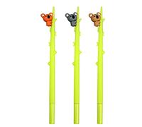 Lot de 3 stylos à encre gel rechargeables en forme d'ours koala mignons pour Halloween/Noël, fournitures de fête pour étudiants, enfants, pour signer, écrire, filles et adultes