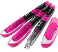 Lot de 3 stylos à plume jetables Zebra Fuente Fountain - Encre rose