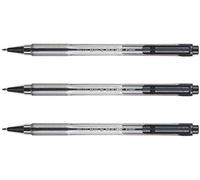 Lot De 3 Stylos Bille Rétractable Bps - Matic Pointe Fine Noir