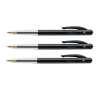 Lot de 3 Stylos bille Rétractable M10 CLIC medium pointe moyenne 1 mm noire - BIC - Noir - Bille - Non