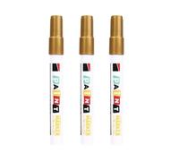 Lot de 3 stylos de peinture étanches en forme de monument en pierre, doré, 3 mm