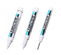 Lot de 3 stylos de peinture permanents blancs pour bois, roche, plastique, cuir, verre, pierre, toile, métal, trou profond, céramique (0,7 + 1 + 2/5 mm)