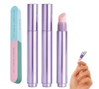 Lot de 3 stylos de soin des ongles 3 en 1 avec lime à ongles à sept côtés, stylo de soin des ongles, pratique pour les voyages et le soin quotidien des ongles