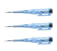 Lot de 3 stylos de test électriques - Testeur de tension portable - Outil de tournevis plat - 100500 V CA - Détecteur de circuit CC - Étanche - Indicateur LED - Pour la maison et l'atelier