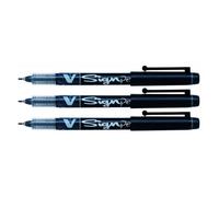 Lot de 3 Stylos feutre V Sign Pen Pointe moyenne 0,6 mm Noir