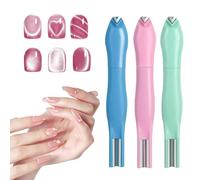 Lot de 3 stylos magnétiques 3 en 1 en forme de cœur pour vernis gel œil de chat, outil magnétique pour nail art, décoration d'ongles