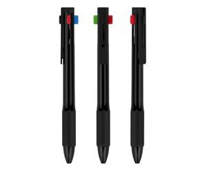 Lot de 3 stylos multicolores créatifs et transparents, simples et noirs