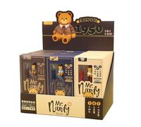 Lot de 3 stylos-plume en forme d'ours remplaçables Bleu 0,7 mm