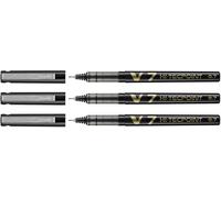 Lot De 3 Stylos Roller Hi - Tecpoint V7 Encre Liquide Pte Moyenne Noir
