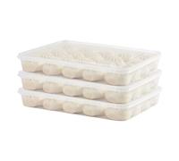 Lot de 3 supports à œufs empilables - Passent au micro-ondes - Récipient à œufs à automatique | Organisateur d'œufs pour raviolis | Pour réfrigérateur, cuisine, garde-manger, maison