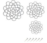 Lot de 3 supports d'arrangement floral avec 6 clips, grille en acier inoxydable pour vases, bouquets, décoration d'intérieur, 10,2 cm, 12,7 cm, 15,2 cm, noir